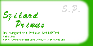 szilard primus business card